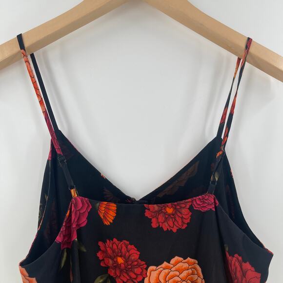 CUPCAKES & CASHMERE Tank Size Extra Small Floral Button Black Office Work - Picture 5 of 15